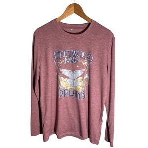 Fleetwood Mac Dreams Long Sleeve Graphic T-Shirt Heather Pink Mauve Dove Size M
